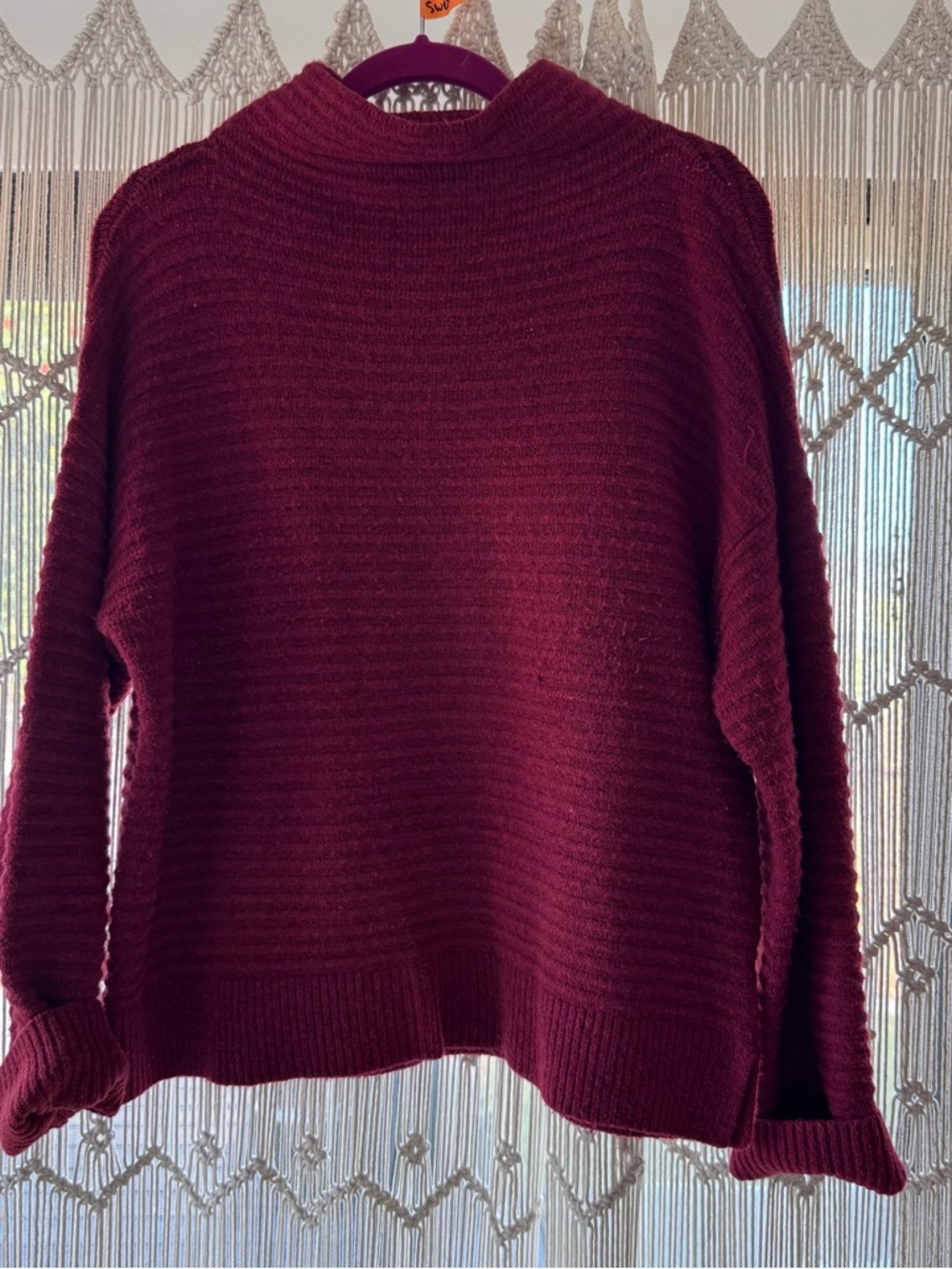 Madewell Ribbed Mock Neck Sweater - Burgundy